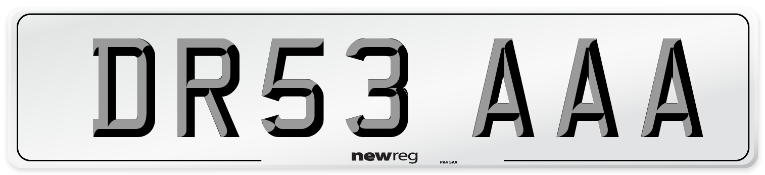 DR53 AAA Number Plate from New Reg